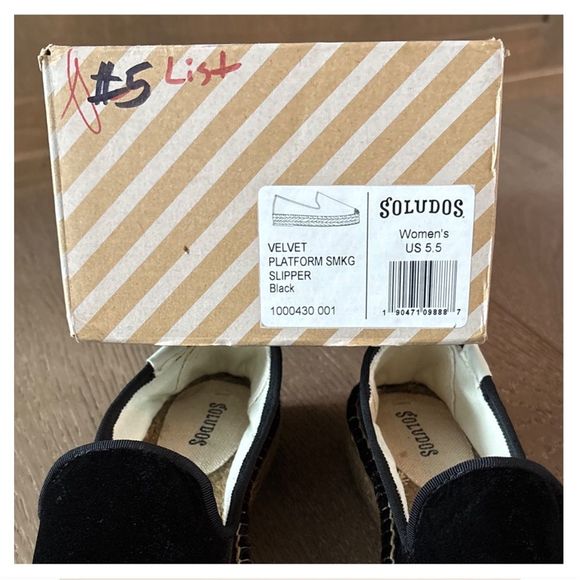 Soludos Velvet Platform Smoking Espadrille Slipper Loafers - Picture 15 of 17